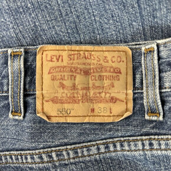 Levis 550 Denim Shorts Men 38 Blue Relaxed Fit Jorts Dadcore Classic Rugged - Picture 5 of 8